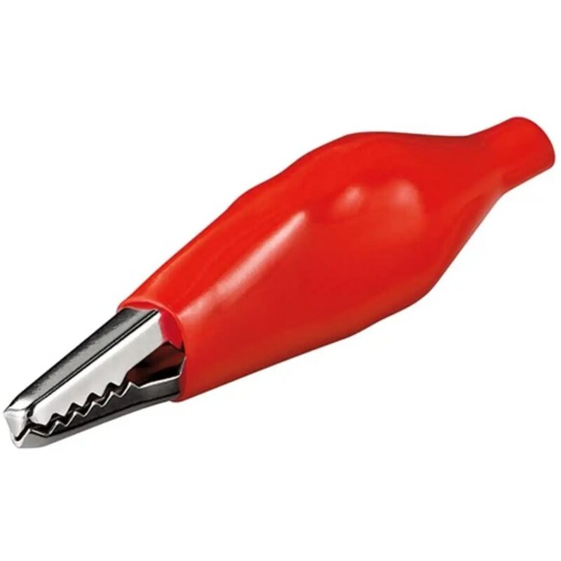 foto del prodotto goobay morsetto pinzetta a coccodrillo senza vite 48 mm rosso 2 pezzi