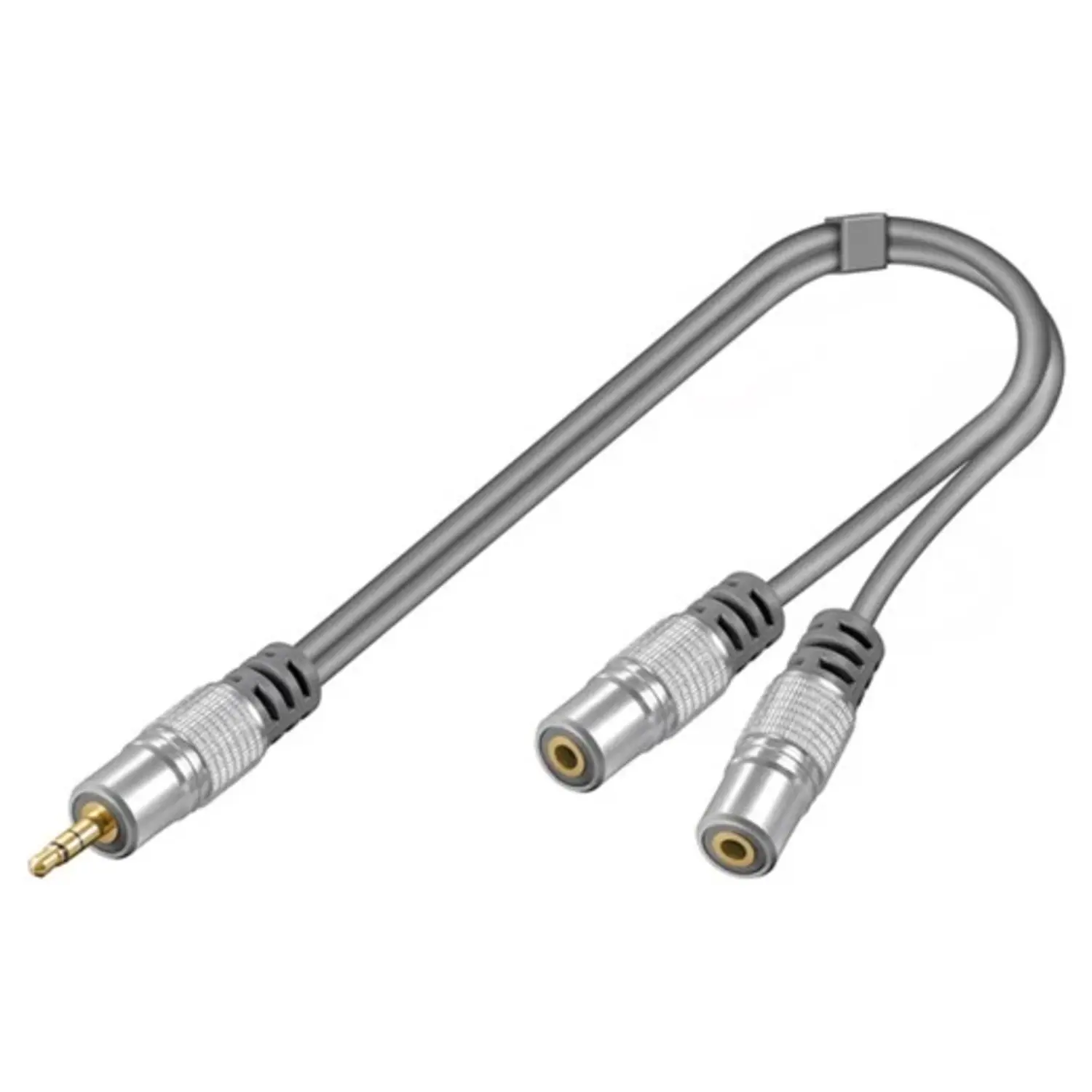 foto del prodotto goobay sdoppiatore cavo audio jack stereo 3.5 mm placcato in oro 15 cm