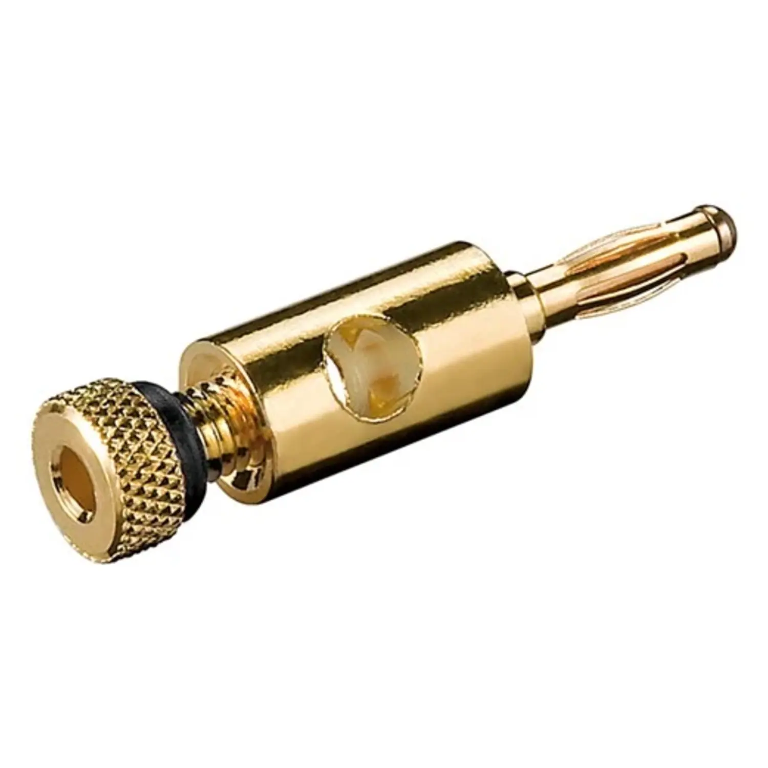 foto del prodotto goobay spina a banana placcata oro 4 mm metallo connettore a vite nero