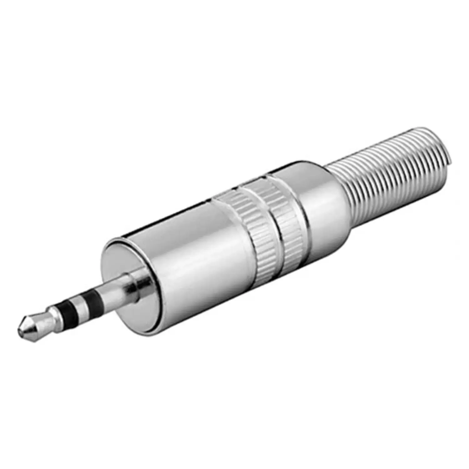 foto del prodotto goobay spina jack stereo 3.5 mm con guida cavo in metallo connettore volante