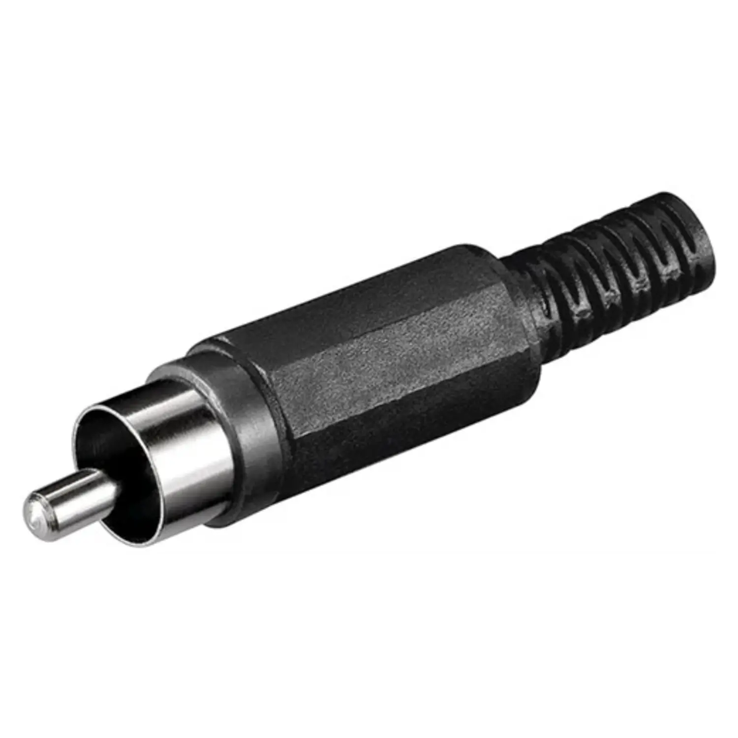 foto del prodotto goobay spina volante rca di plastica con guida cavo connettore nero