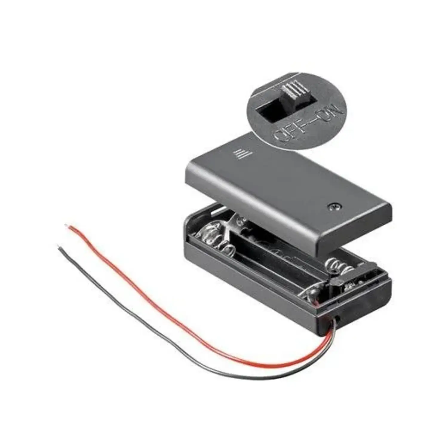 foto del prodotto goobay supporto per 2 batterie stilo aa con interruttore custodia