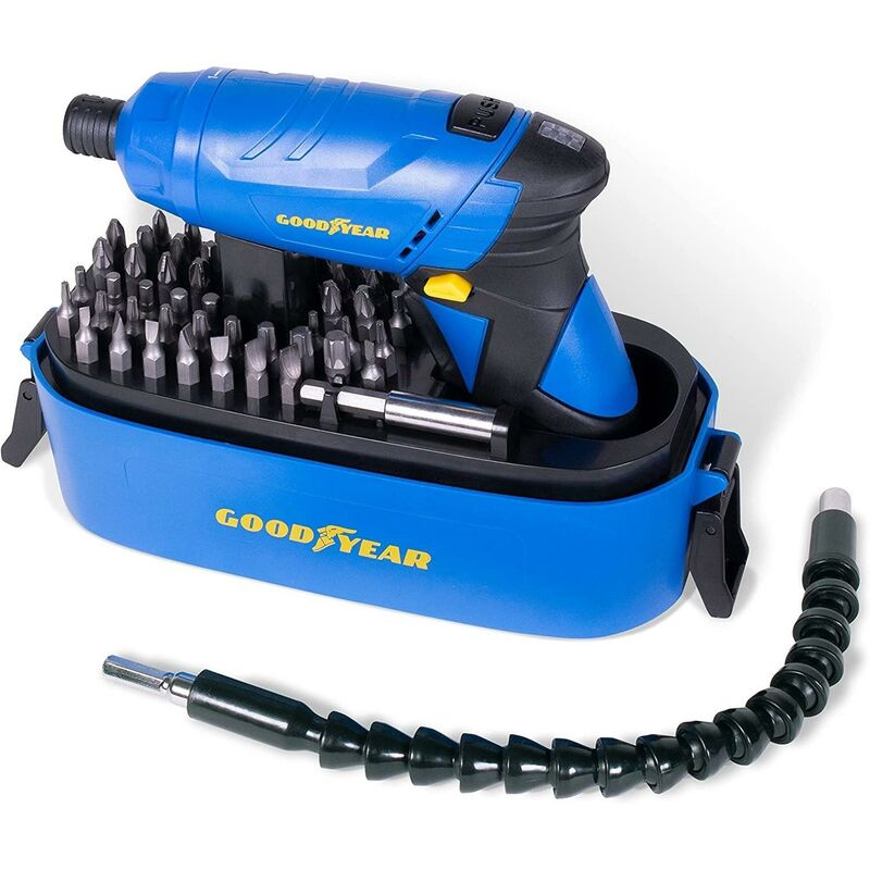 foto del prodotto goodyear avvitatore a batteria 3,6v 1,3ah con torcia custodia set punte gy1353ls