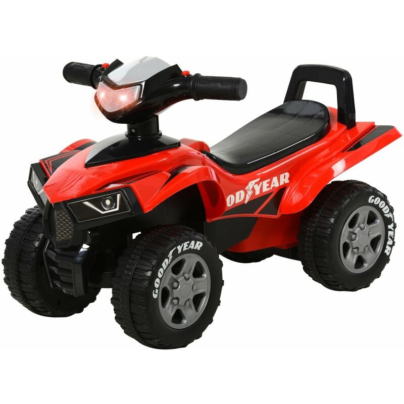 foto del prodotto goodyear quad cavalcabile 60x31x42 cm con luci e suoni rosso e nero