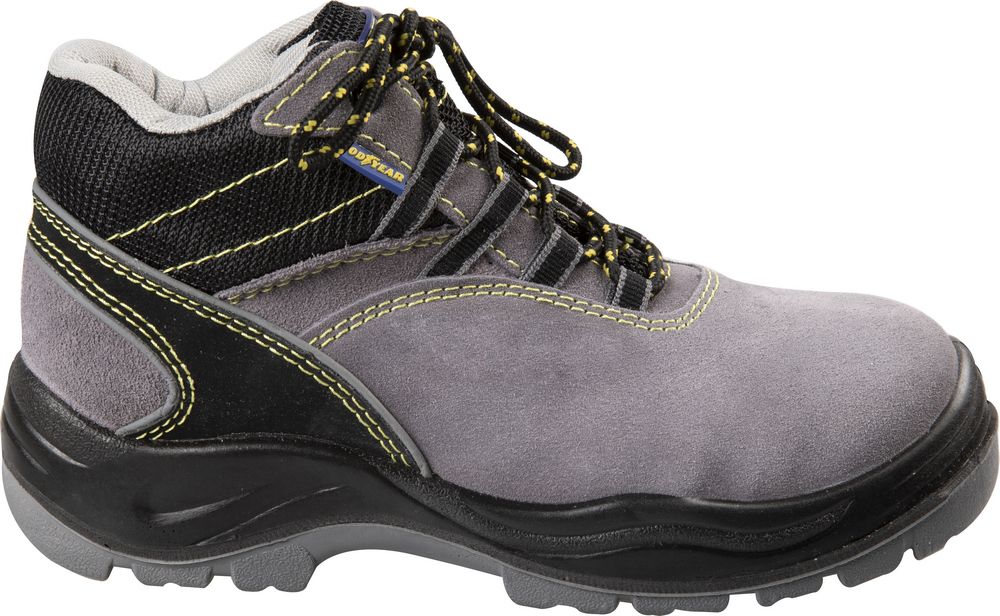 foto del prodotto goodyear scarpe antinfortunistiche alte con metallo s1p in pelle scamosciata colore nero e grigio taglia 38