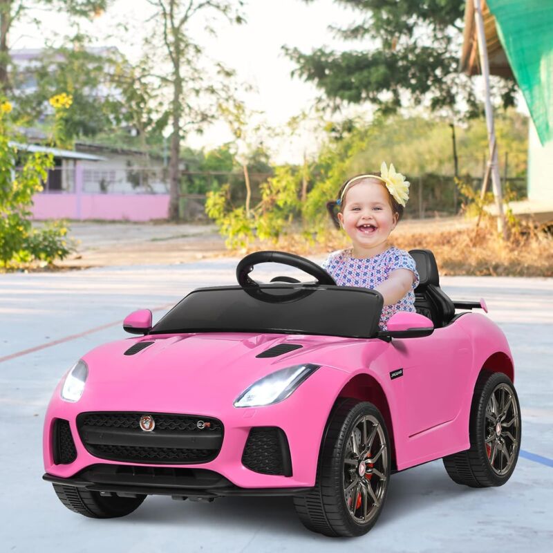 foto del prodotto goplus 12 v macchina elettrica per bambini con 2 motori, telecomando, musica e luce, caricatore mp3, avvio con 1 pulsante, velocit variabile