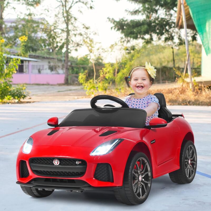 foto del prodotto goplus 12 v macchina elettrica per bambini con 2 motori, telecomando, musica e luce, caricatore mp3, avvio con 1 pulsante, velocit variabile