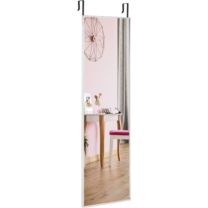 foto del prodotto goplus 2 in 1 specchio da parete, specchio appendere alla porta con cornice in lega di alluminio e vetro antideflagrante, per camera da letto,