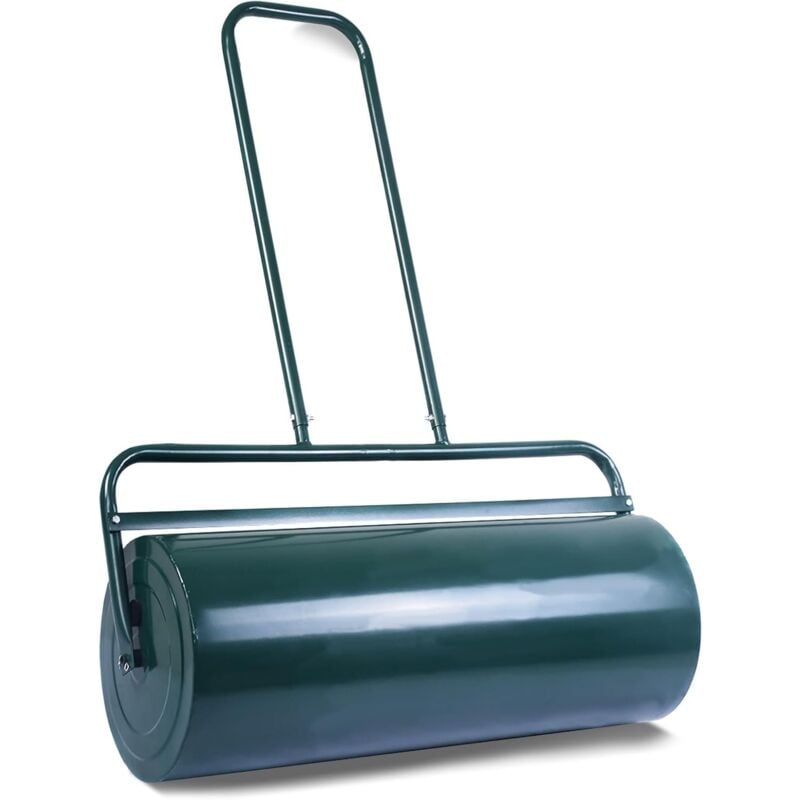 foto del prodotto goplus 48l rullo per erba riempibile, rullo manuale da giardino con diametro di 30 cm, rullo per prato in metallo, riempibile con acqua sabbia,