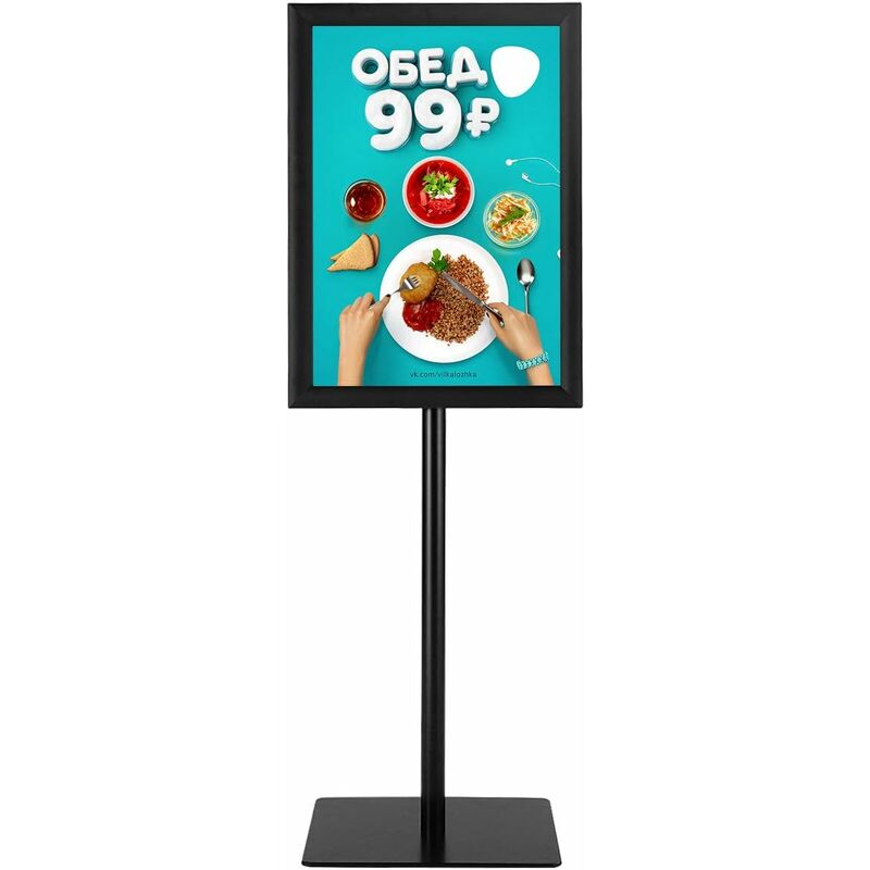 foto del prodotto goplus a3 a4 poster da terra per men supporto per poster pubblicit , espositore da pavimento regolabile angolo retto nero, a3 