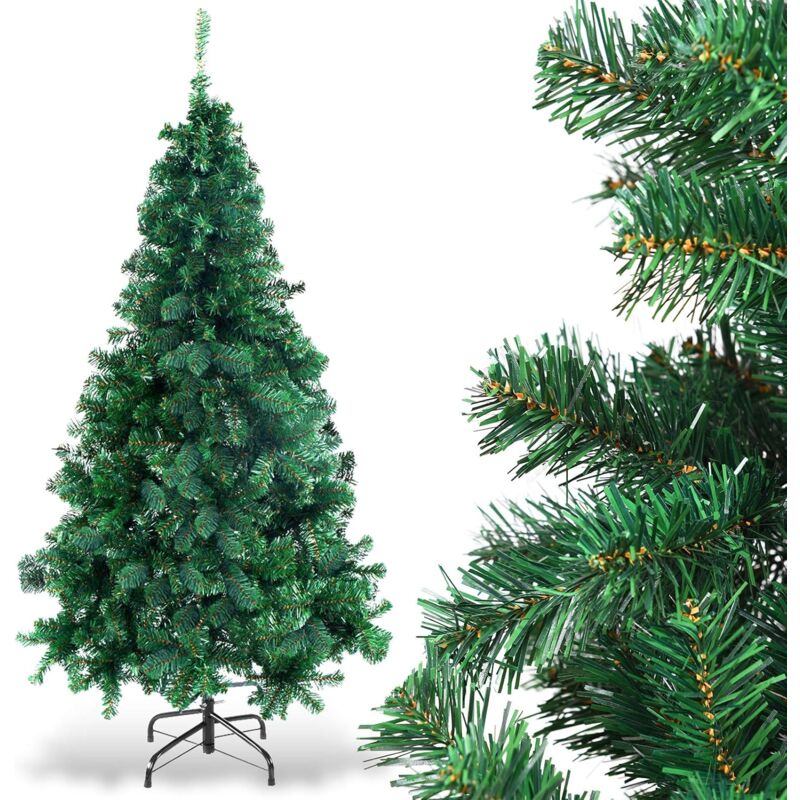 foto del prodotto goplus albero di natale artificiale in pvc verde con supporto in metallo,rami rigogliosi, 150 240cm 210 