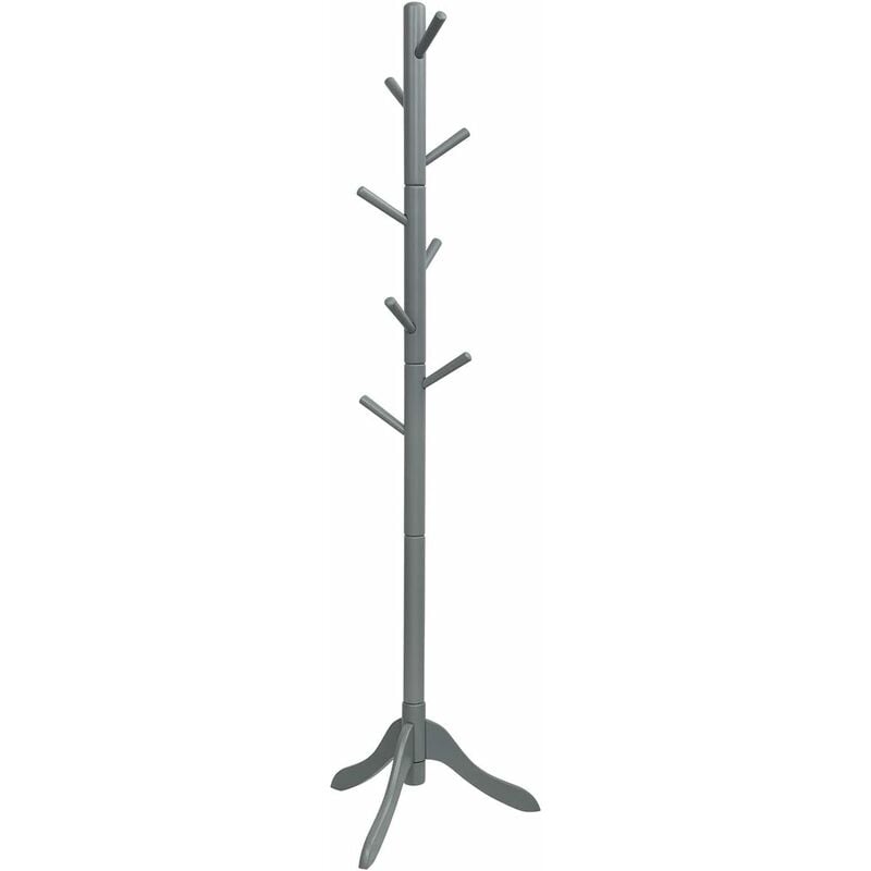 foto del prodotto goplus appendiabiti in legno, appendiabiti con 8 ganci, adatto per ingresso, corridoio, camera da letto, guardaroba, regolabili in altezza, 50 x 50
