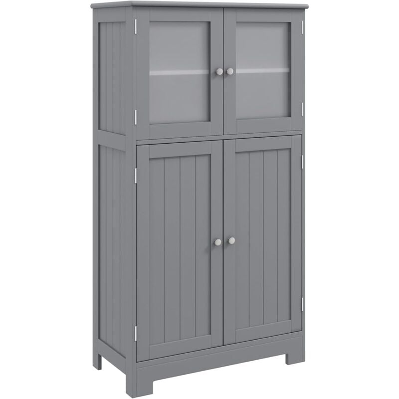 foto del prodotto goplus armadietto da bagno con 4 ante, resistente alla polvere e all umidit , ampio spazio di archiviazione, struttura resistente in legno,