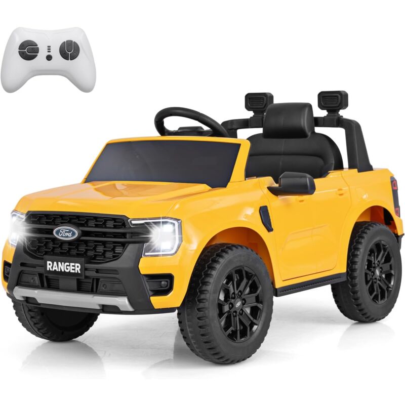 foto del prodotto goplus auto elettrica 12v per bambini, licenza ford ranger, con telecomando, usb, clacson, 2 modalit di guida, connessione wireless, partenza
