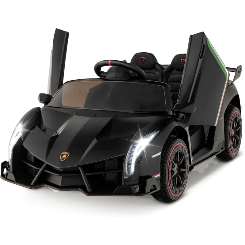 foto del prodotto goplus auto elettrica lamborghini, macchina giocattolo a trazione integrale con telecomando, luci led, funzione usb mp3 dondolo, veicolo per