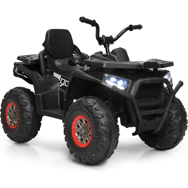 foto del prodotto goplus auto elettrica per bambini 3 anni, quad elettrico 12 v per bambini con funzioni usb mp3 tf, fari a led, clacson, 2 velocit , carica di peso