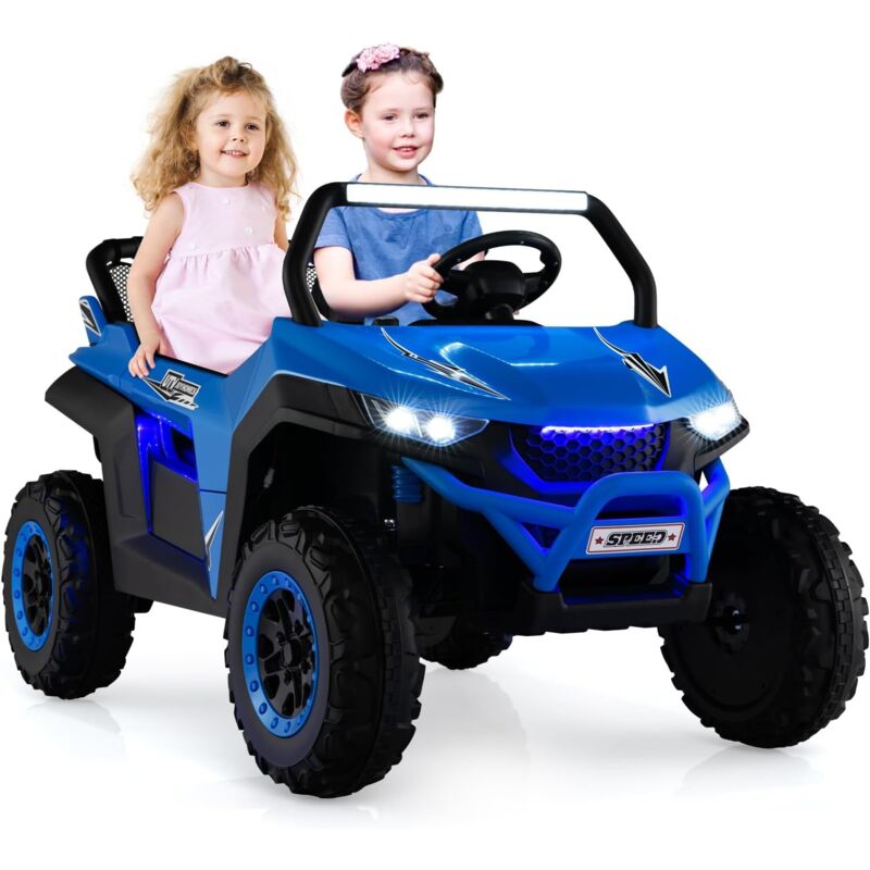 foto del prodotto goplus auto elettrica per bambini a 12 v, veicolo per bambini a 2 posti con telecomando, fari, musica, luci e borsa per conservazione, per 3 8 anni