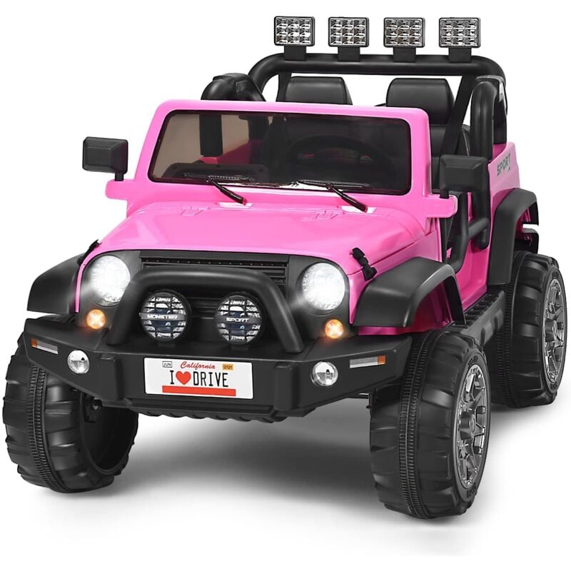 foto del prodotto goplus auto elettrica per bambini a 2 posti, camion elettrico 12 v con telecomando a 2,4 ghz, luci a led, musica, sistema sospensioni, velocit 