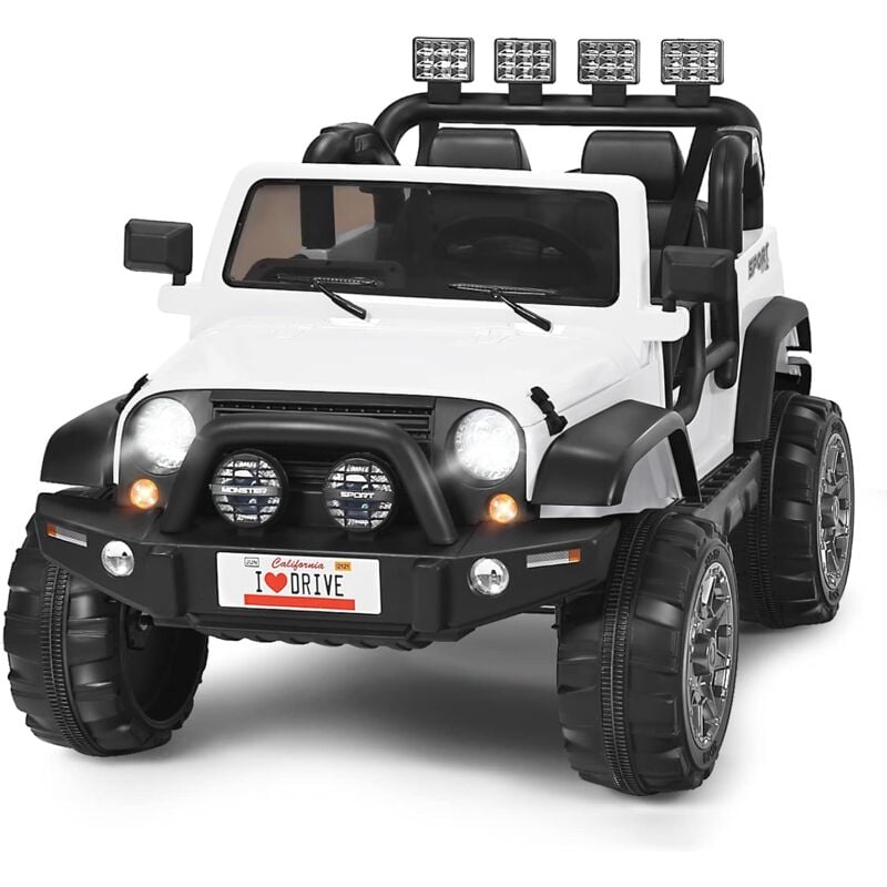 foto del prodotto goplus auto elettrica per bambini a 2 posti, camion elettrico 12 v con telecomando a 2,4 ghz, luci a led, musica, sistema sospensioni, velocit 