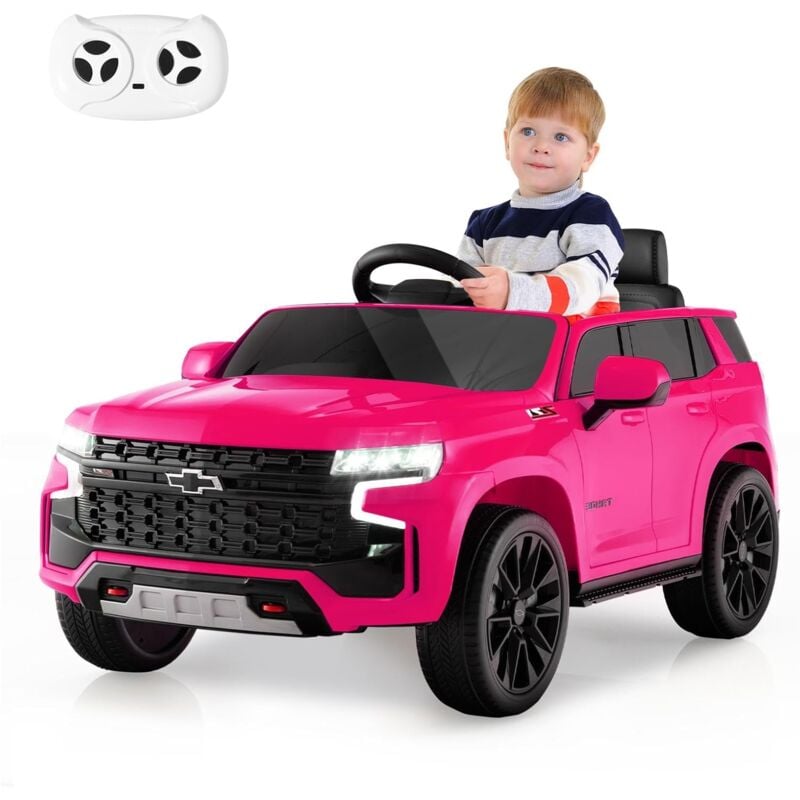foto del prodotto goplus auto elettrica per bambini con avvio morbido, veicolo elettrico alimentato a batteria 12 v chevrolet tahoe con luci, suv con telecomando 2,4
