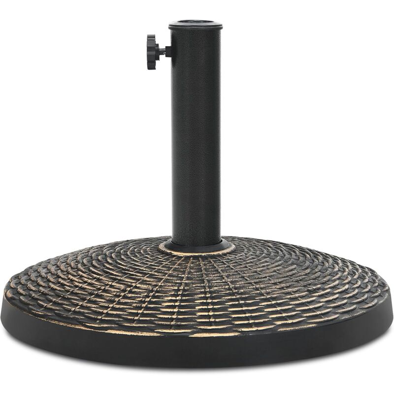 foto del prodotto goplus base per ombrellone rotonda pesante, supporto per ombrellone in resina antica con foro per palo di 38 mm 48 mm di diametro, manopola