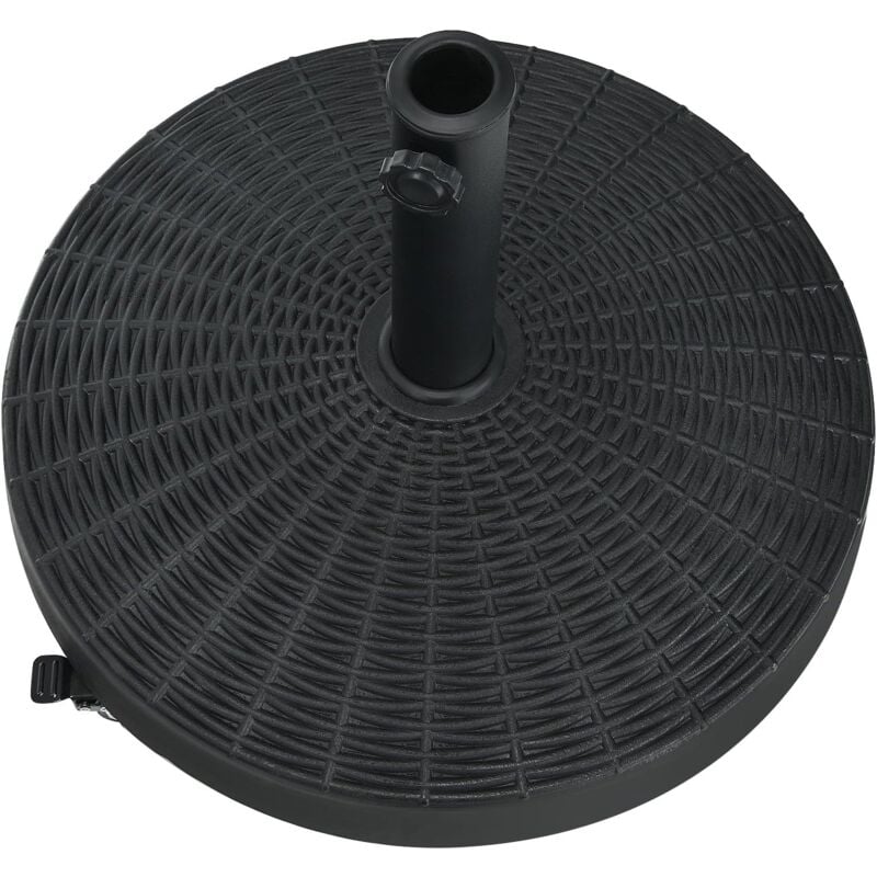 foto del prodotto goplus base rotonda per ombrellone con ruote, robusto portaombrelli da esterno in resina, base per ombrellone da giardino per pali da 38 48mm