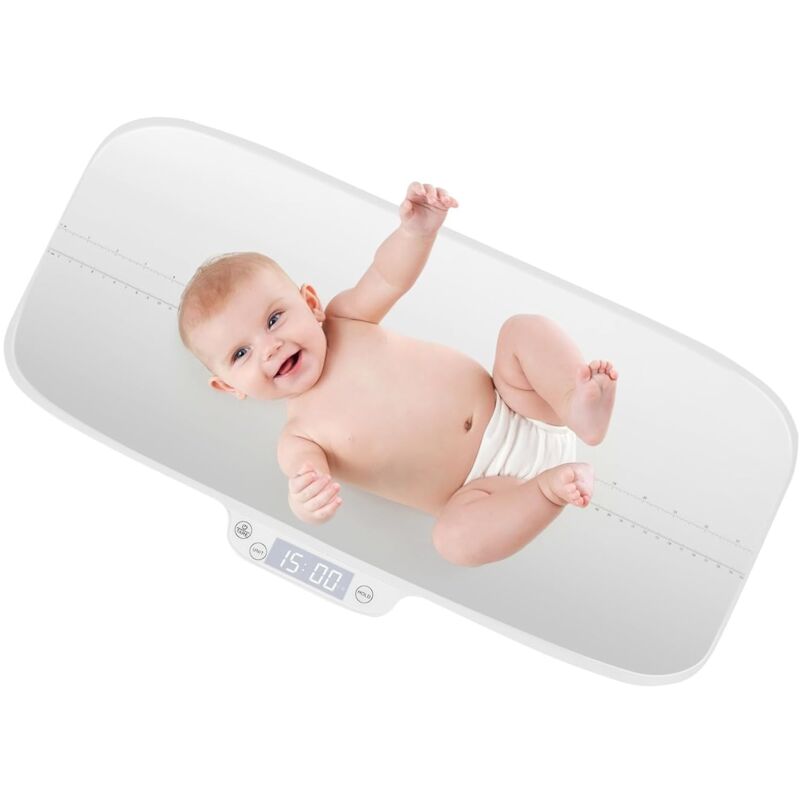 foto del prodotto goplus bilancia digitale per neonati, bilancia intelligente con funzioni hold tare, display a led, bilancia multifunzione per animali domestici,