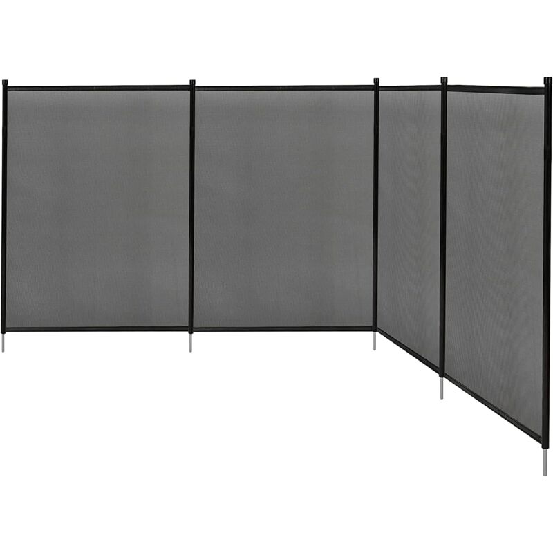 foto del prodotto goplus cancelletto per piscina in metallo e textilene, barriera per piscina avvolgibile e traspirante, recinzione trasformabile in diverse forme,