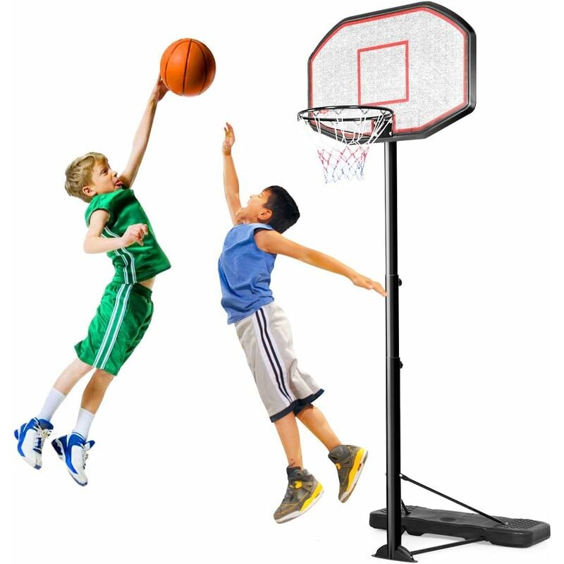 foto del prodotto goplus canestro da basket con supporto professionale tabellone altezza regolabile canestro portatile con ruote, interno esterno, tubi d acciao,