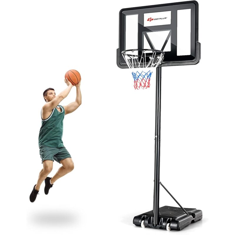 foto del prodotto goplus canestro da basket, regolabile in altezza da 130 a 305 cm, supporto per canestro con acqua o sabbia, per adolescenti e adulti