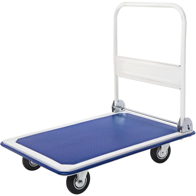 foto del prodotto goplus carrello pieghevole, carrello della piattaforma portapacchi con 4 ruote, carrello di trasporto a mano, carico massimo 300 kg, 90x88x60 cm