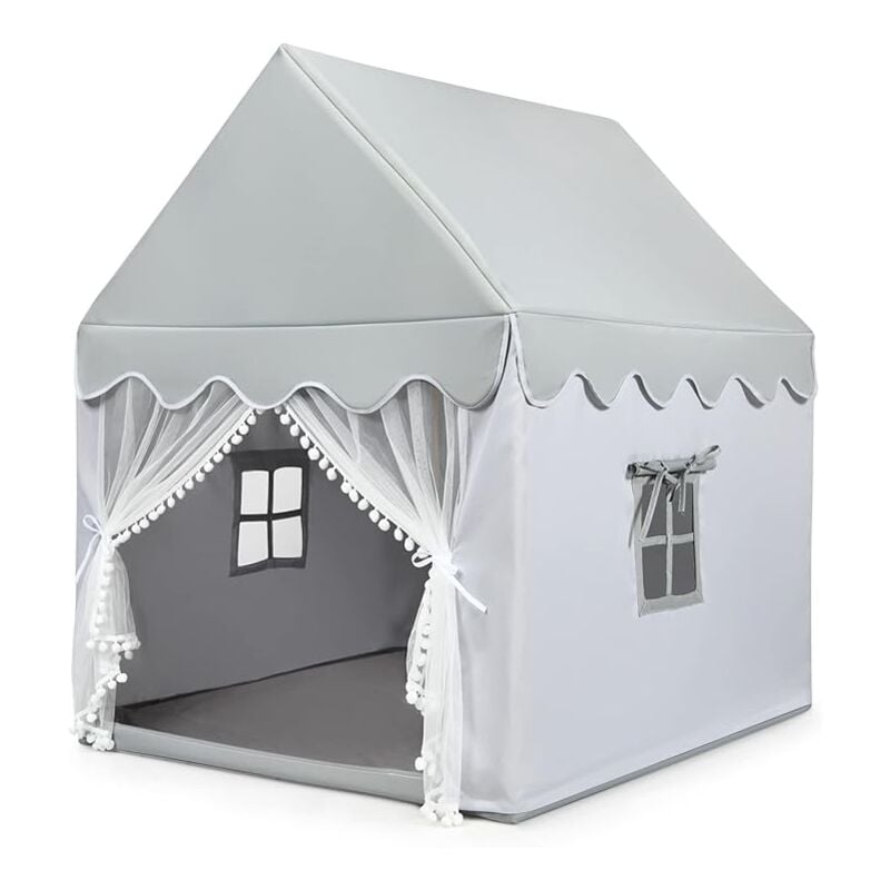 foto del prodotto goplus casetta per bambini, tenda in tessuto oxford con tappetino in cotone lavabile, telaio in legno di pino canforato, design pieghevole, adatta