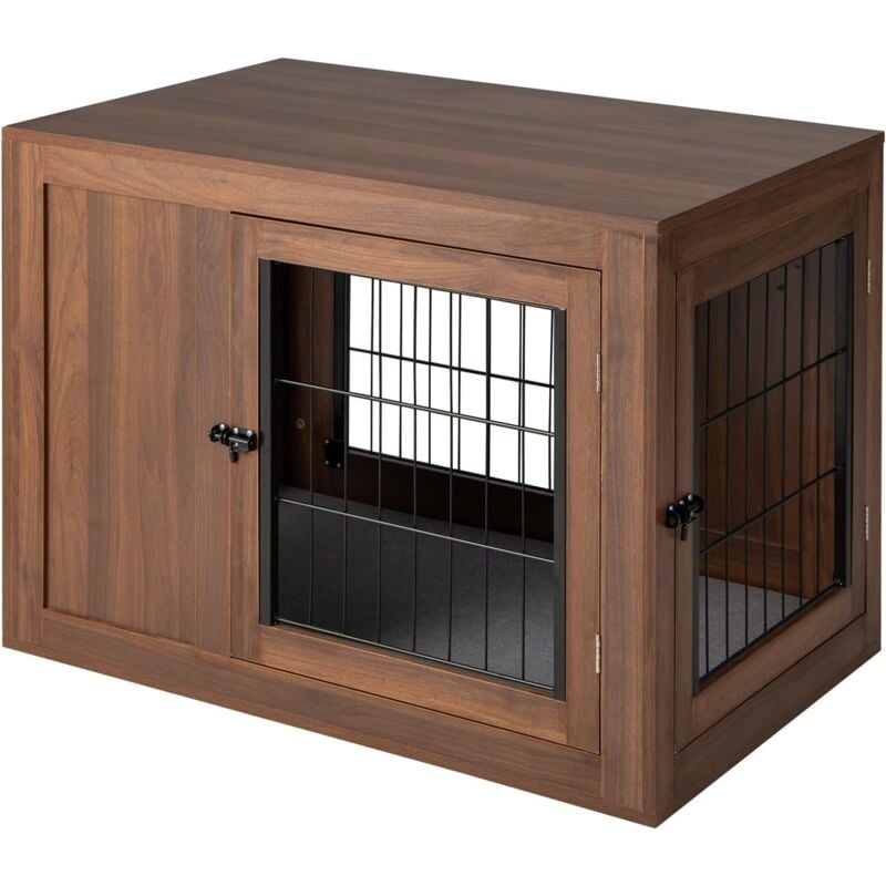 foto del prodotto goplus cassa per cani 2 in 1 con comodo cuscino e doppia porta, casetta per animali, cuccia in rete decorativa per cani piccoli e grandi, tavolino