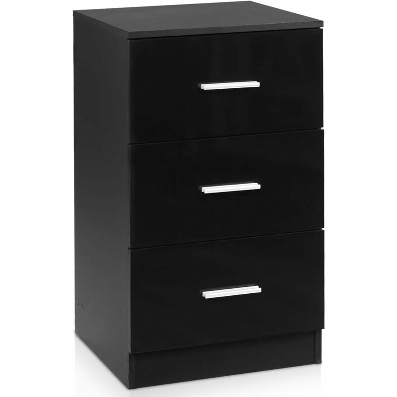 foto del prodotto goplus cassettiera porta documenti, armadietto con 3 cassetti, in legno, ideale per ufficio, studio, camera da letto, 37 x 34 x 67 cm 2, nero 