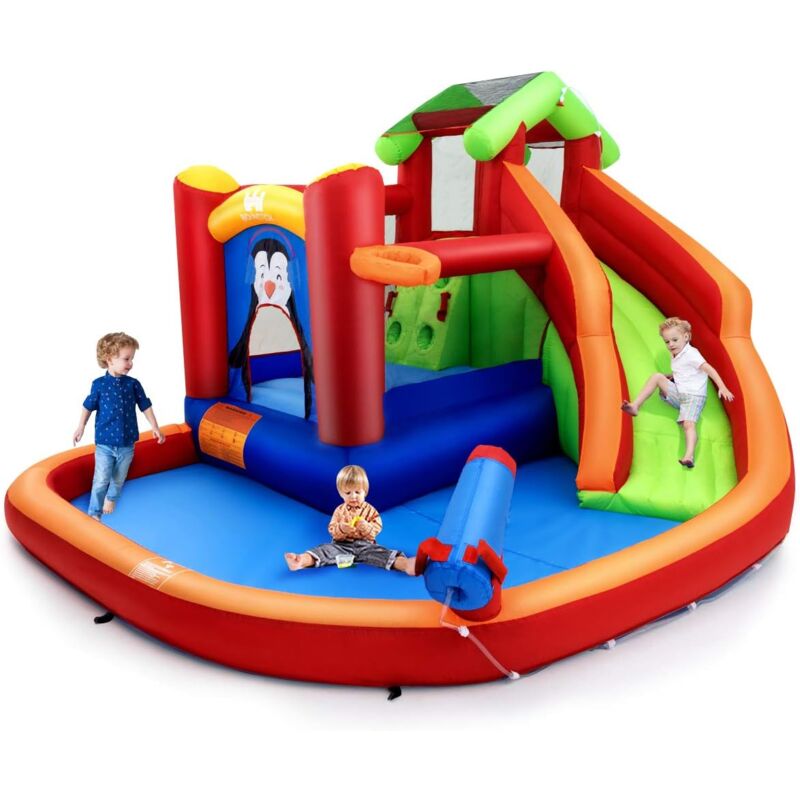 foto del prodotto goplus castello gonfiabile per bambini 3 10 anni, 370 x 300 x 190 cm, multicolore modello 1 