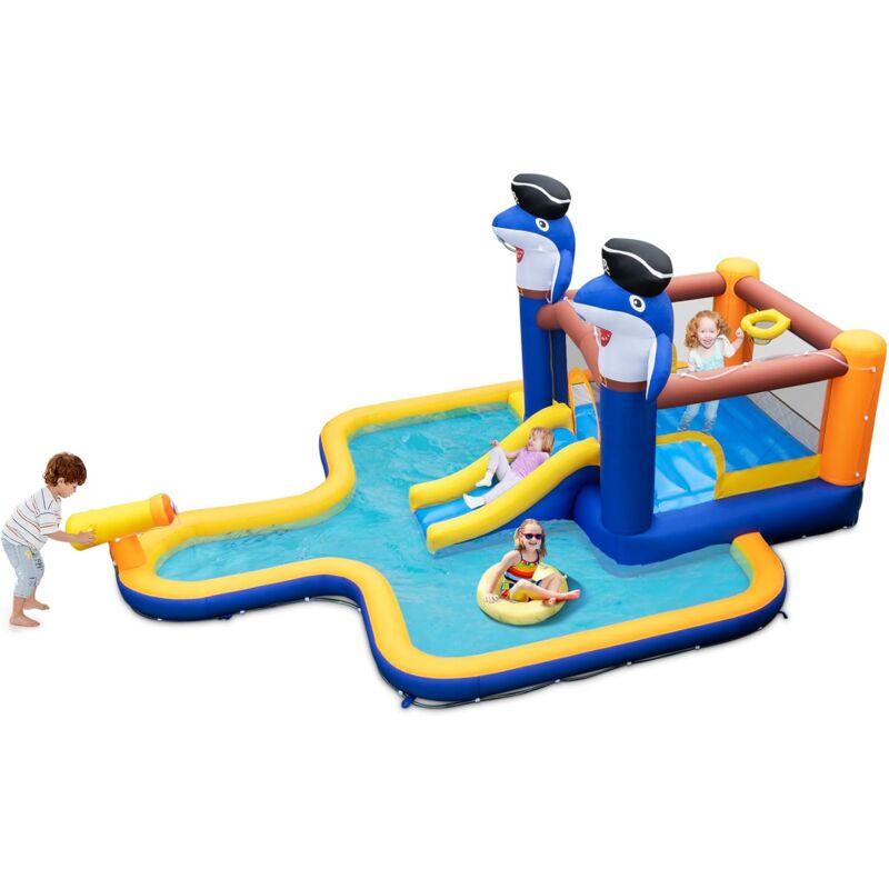 foto del prodotto goplus castello gonfiabile per bambini 3 10 anni, con ventilatore, 578 x 408 x 250 cm
