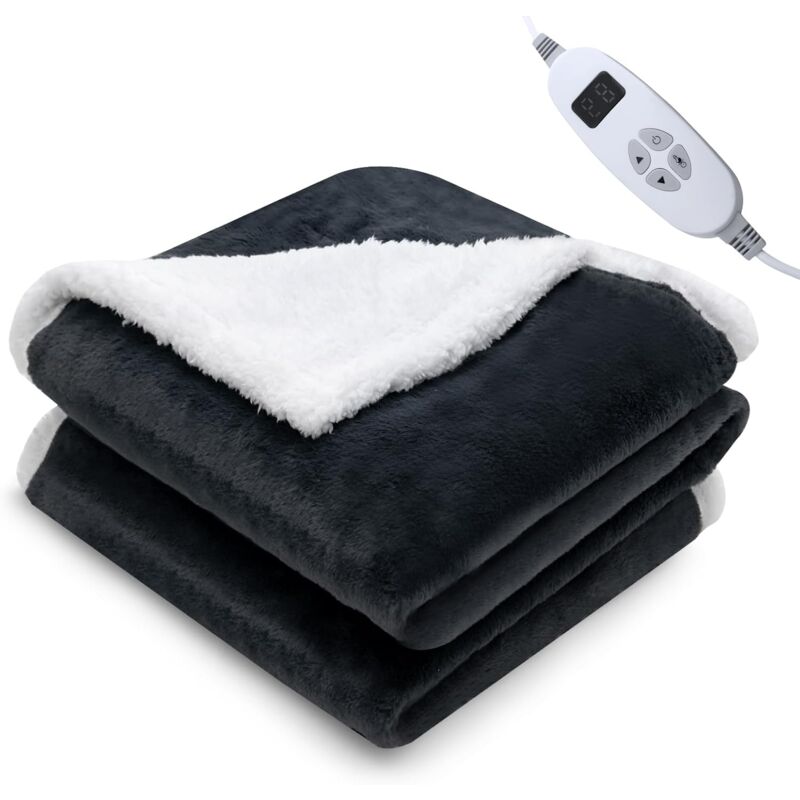 foto del prodotto goplus coperta elettrica riscaldata con spegnimento automatico, coperta termica a piumone con 9 livelli di temperatura 25 46 c, timer di 9 ore,