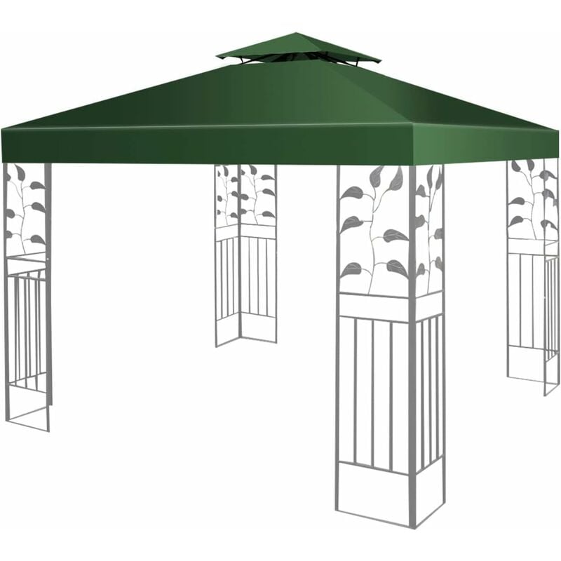 foto del prodotto goplus copertura tettoia gazebo da esterno impermeabile tendone da giardino per campeggio, copertura a doppio strato 300x300cm verde 