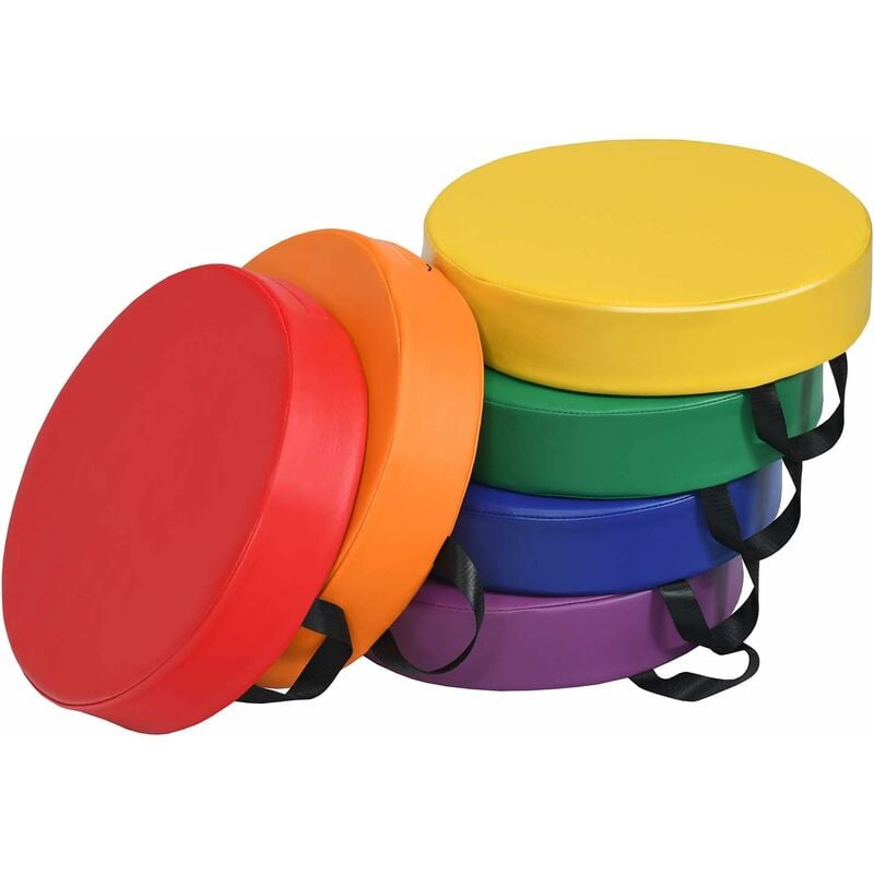 foto del prodotto goplus cuscinetti per bambini con 6 colori, cuscino rialzo sedia per bambini, cuscini impermeabili con maniglia ergonomica, 38 x 38 x 8 cm,