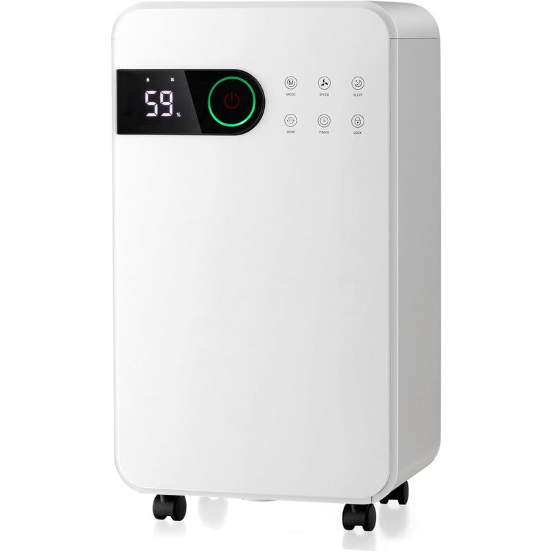 foto del prodotto goplus deumidificatore da 280 piedi quadrati per casa con 3 modalit e 2 velocit , sbrinamento automatico, modalit di sonno, blocco per bambini,