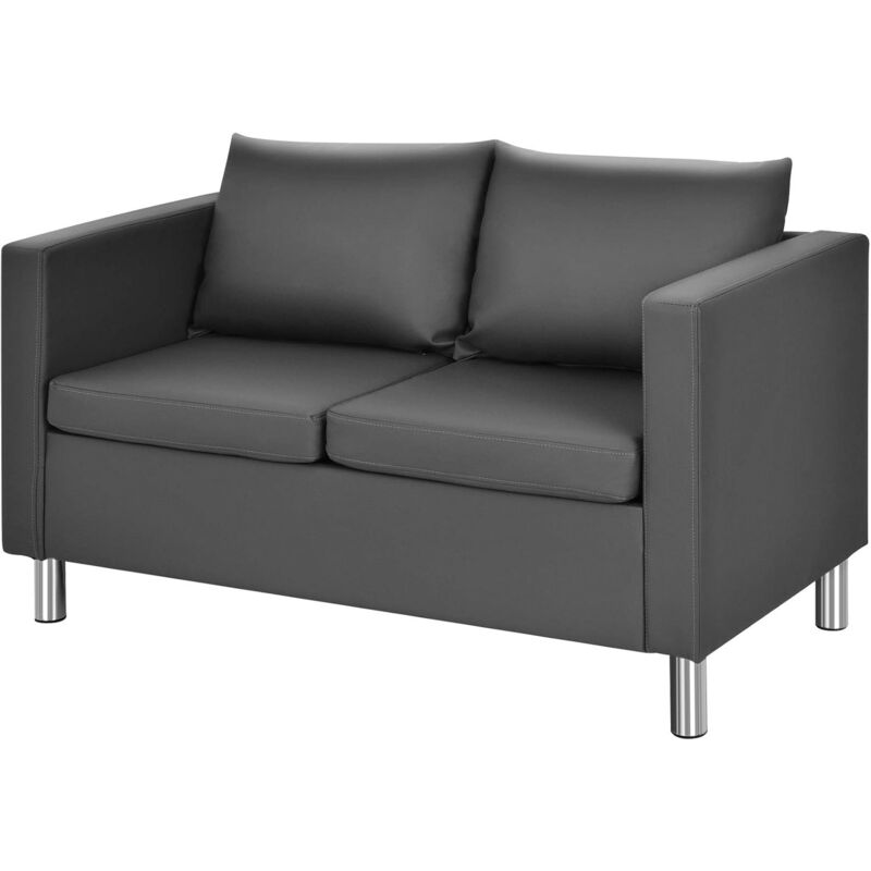 foto del prodotto goplus divano a 2 posti, set di divani con cuscino, gambe in metallo, struttura interna in legno, imbottitura in schiuma, portata 120 kg, per casa