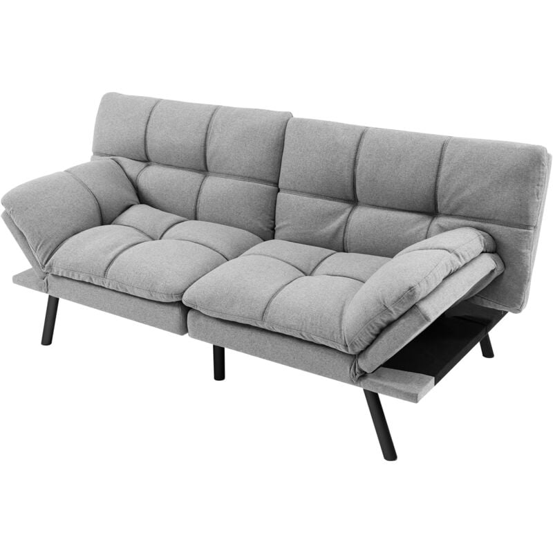 foto del prodotto goplus divano letto convertibile in memory foam, divano con schienale e braccioli regolabili, 6 gambe in metallo, poltrona da terra per soggiorno,