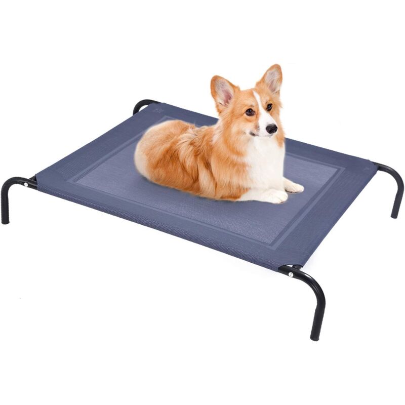 foto del prodotto goplus lettino l xl per cani, portata di 40 70kg, brandina per animali, struttura in ferro, portatile e leggero, ideale per esterno interno,