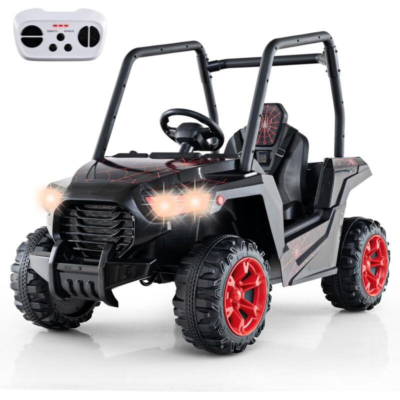 foto del prodotto goplus macchina elettrica con batteria da 24v, auto elettrica per bambini con 3 velocit regolabili, veicolo giocattolo con controllo remoto e