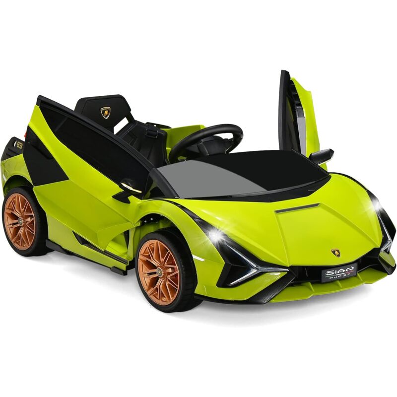 foto del prodotto goplus macchina elettrica per bambini, con telecomando, ruote antiurto e sedia con cintura di sicurezza, multifunzionale veicolo con luce e musica,