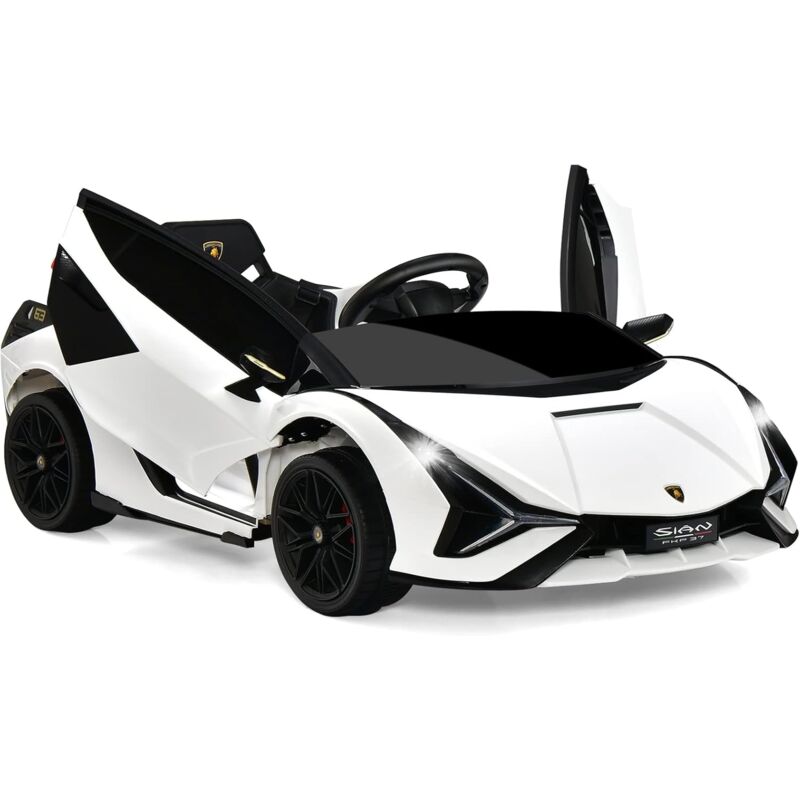 foto del prodotto goplus macchina elettrica per bambini, con telecomando, ruote antiurto e sedia con cintura di sicurezza, multifunzionale veicolo con luce e musica,