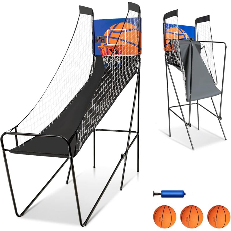 foto del prodotto goplus macchina elettronica da pallacanestro, pieghevole gioco arcade di basket, con contatore elettronico e 3 palle, canestro da basket gioco 207