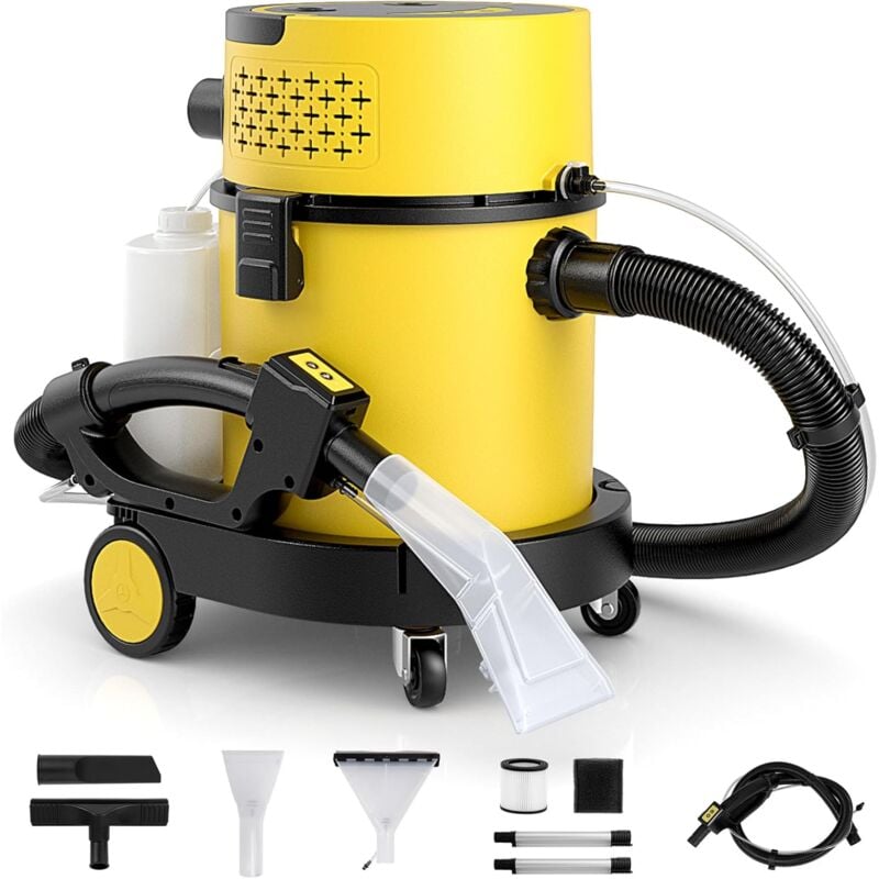 foto del prodotto goplus macchina portatile per pulizia di tappeti, aspirapolvere a secco e umido con 1200w motore e aspirazione massima di 17 kpa, filtri hepa e in