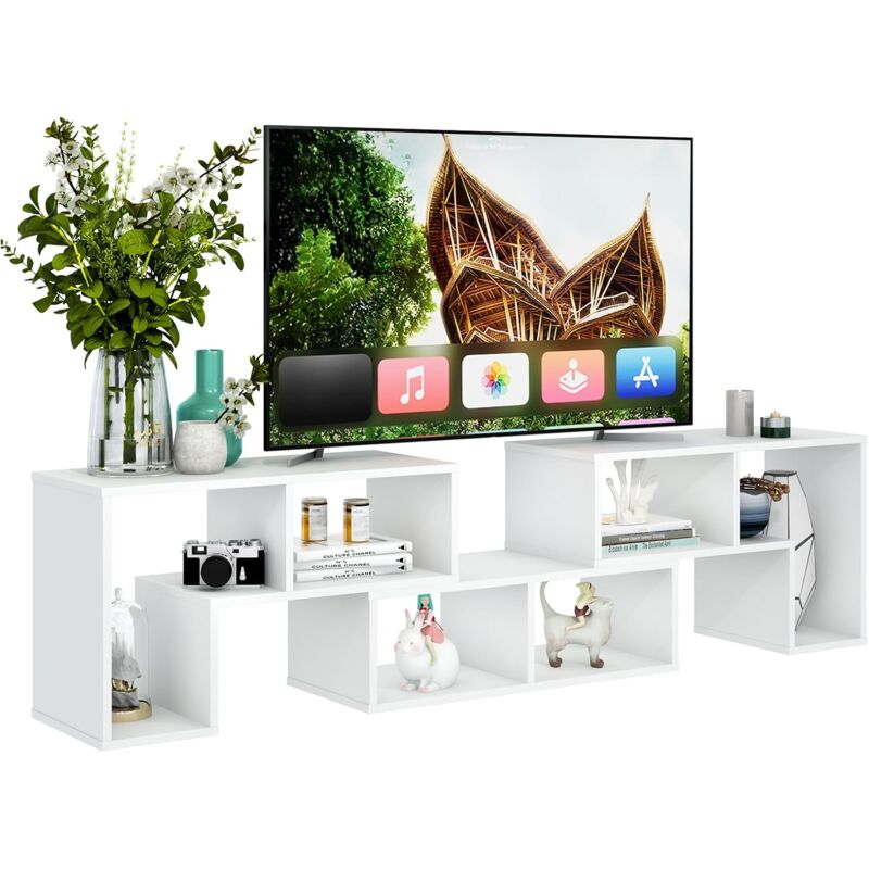 foto del prodotto goplus mobile tv a 3 pezzi, per tv fino a 65 , liberamente combinabile, per soggiorno, camera da letto, 134 x 30 x 43 cm bianco 