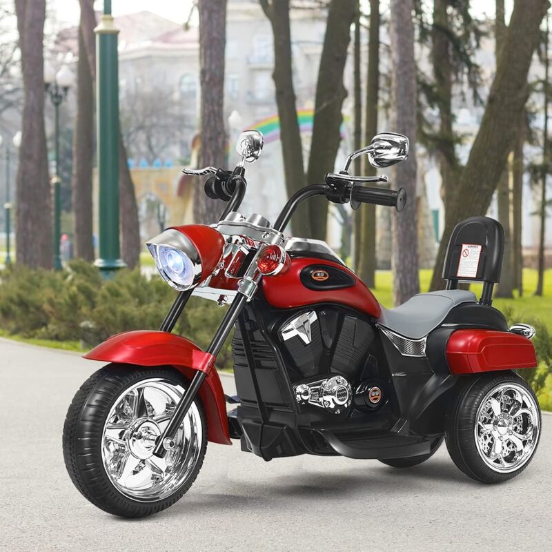 foto del prodotto goplus moto giocattolo per bambini, struttura stabile con 3 ruote, velocit di 2,5 3 km h, con una batteria ricaricabile, materiale sicuro ed